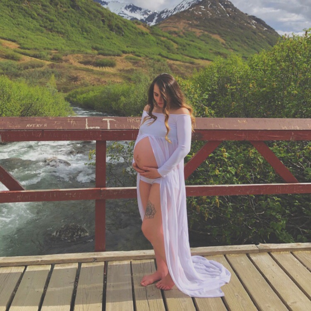 White maternity dress